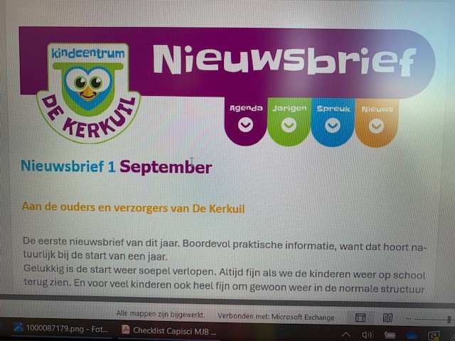 De eerste nieuwsbrief